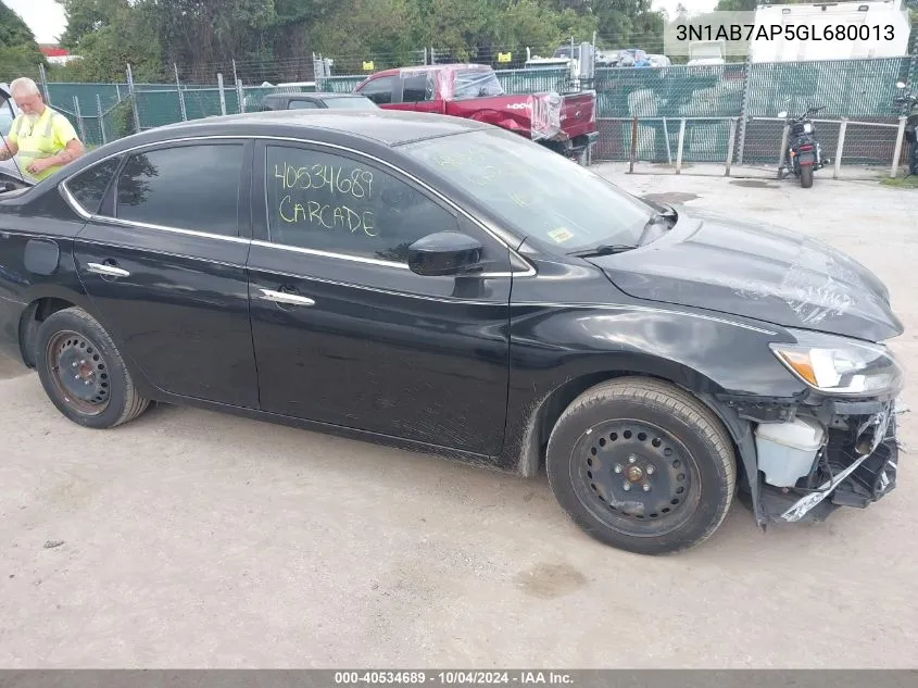 3N1AB7AP5GL680013 2016 Nissan Sentra Sv