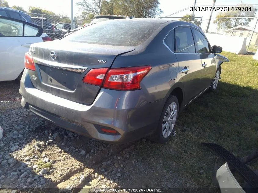 2016 Nissan Sentra Sv VIN: 3N1AB7AP7GL679784 Lot: 40621062