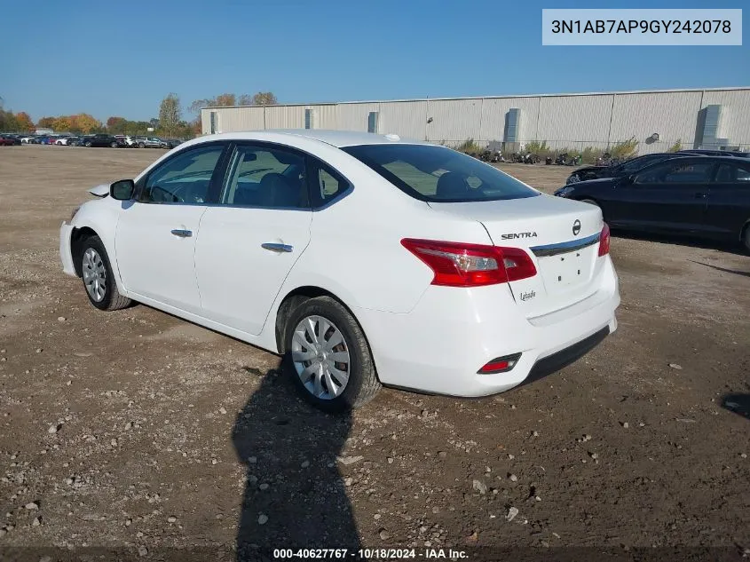 2016 Nissan Sentra Fe+ S/S/Sl/Sr/Sv VIN: 3N1AB7AP9GY242078 Lot: 40627767