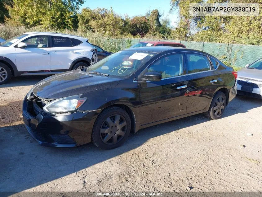 2016 Nissan Sentra S VIN: 3N1AB7AP2GY338019 Lot: 40628935