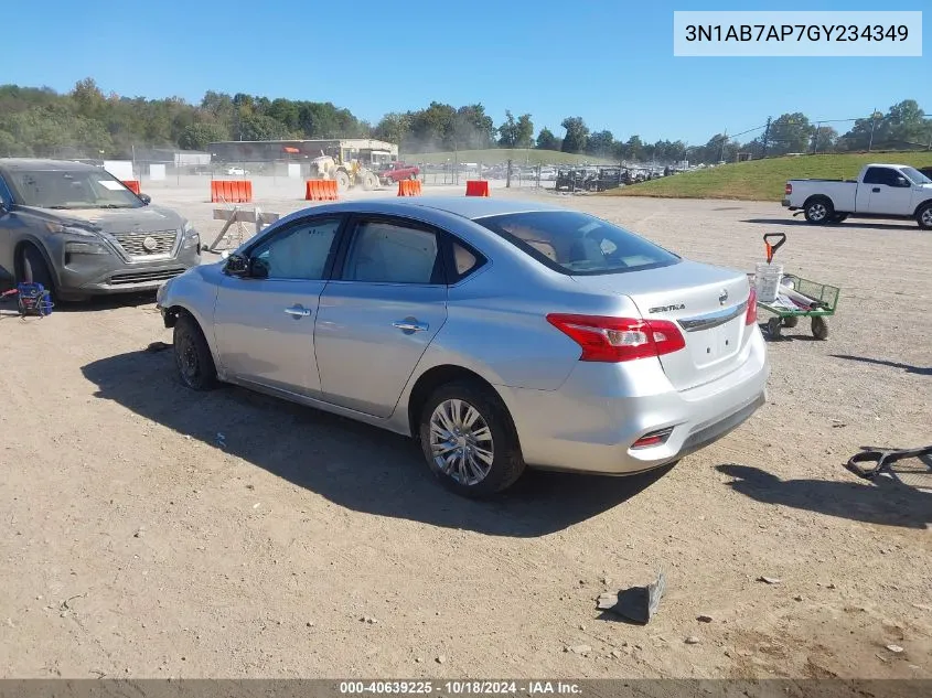 2016 Nissan Sentra Fe+ S/S/Sl/Sr/Sv VIN: 3N1AB7AP7GY234349 Lot: 40639225