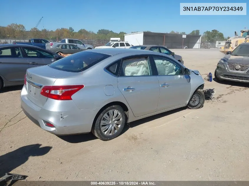 2016 Nissan Sentra Fe+ S/S/Sl/Sr/Sv VIN: 3N1AB7AP7GY234349 Lot: 40639225