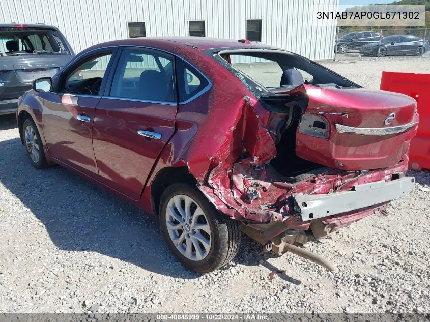 2016 Nissan Sentra Sv VIN: 3N1AB7AP0GL671302 Lot: 40645999