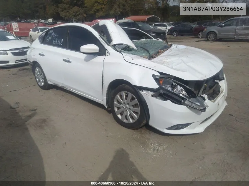 2016 Nissan Sentra S VIN: 3N1AB7AP0GY286664 Lot: 40660980