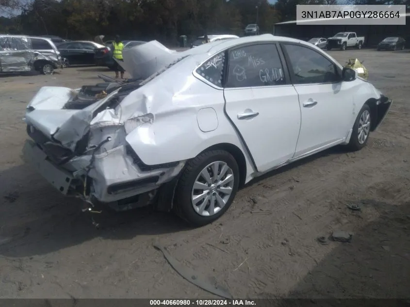 3N1AB7AP0GY286664 2016 Nissan Sentra S