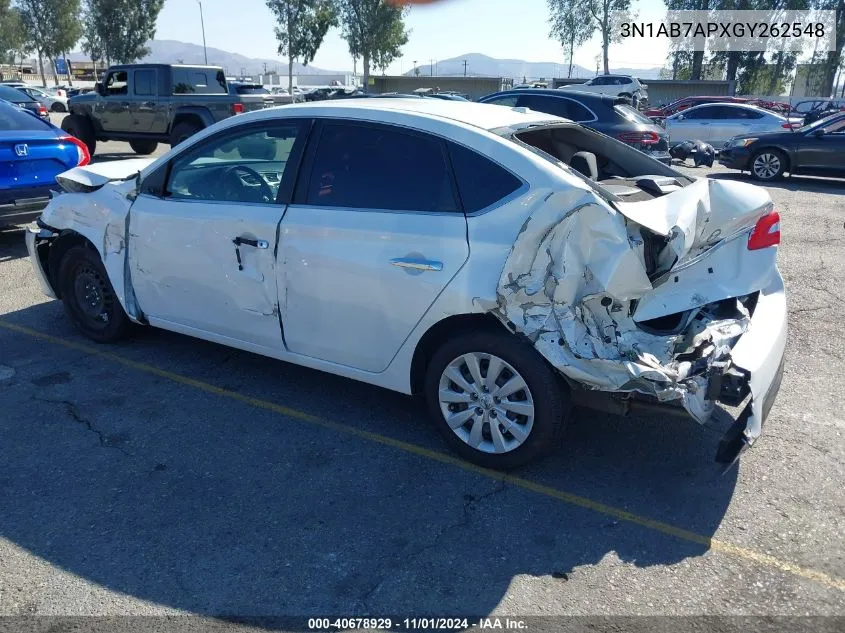 3N1AB7APXGY262548 2016 Nissan Sentra Sv