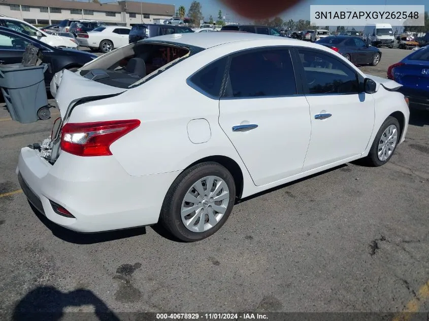 2016 Nissan Sentra Sv VIN: 3N1AB7APXGY262548 Lot: 40678929