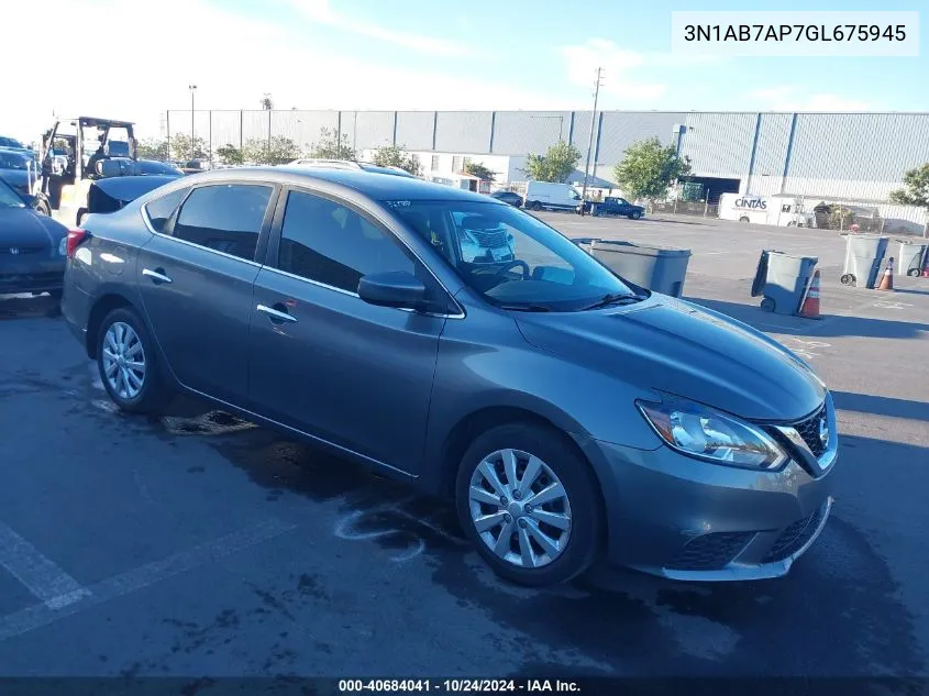 2016 Nissan Sentra Sv VIN: 3N1AB7AP7GL675945 Lot: 40684041