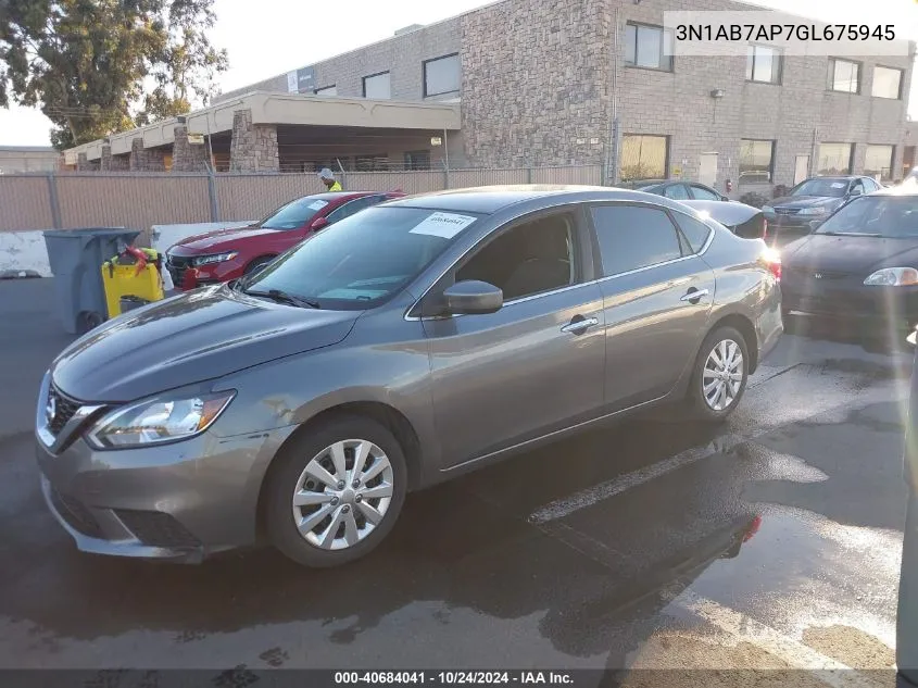 2016 Nissan Sentra Sv VIN: 3N1AB7AP7GL675945 Lot: 40684041