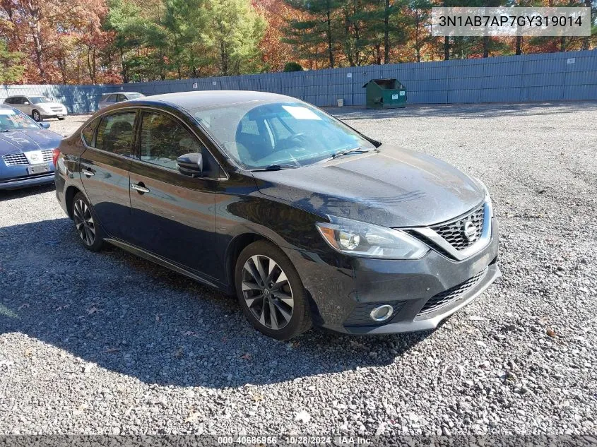 2016 Nissan Sentra Sr VIN: 3N1AB7AP7GY319014 Lot: 40686956