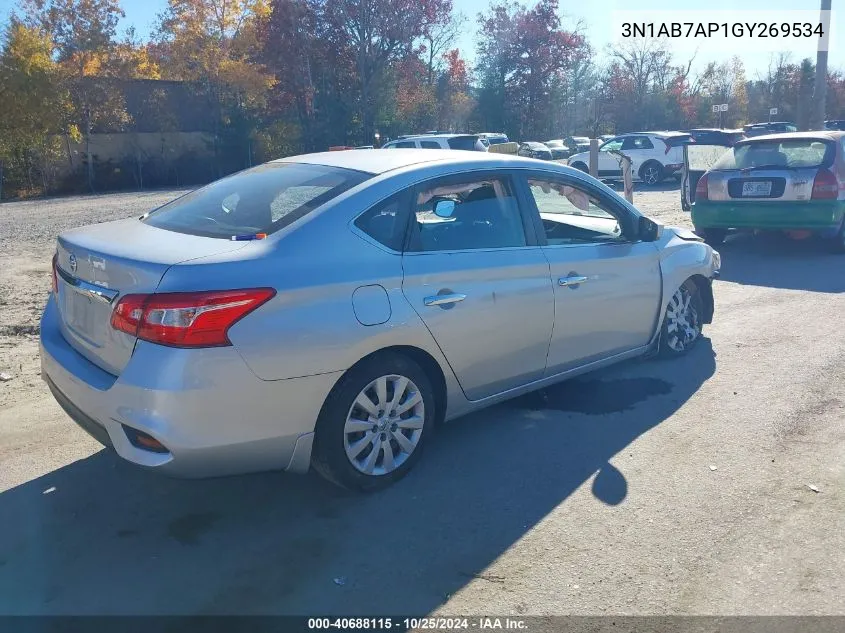 2016 Nissan Sentra S VIN: 3N1AB7AP1GY269534 Lot: 40688115