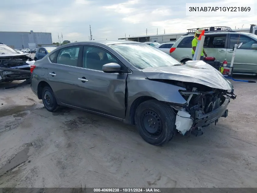 2016 Nissan Sentra Sv VIN: 3N1AB7AP1GY221869 Lot: 40696238