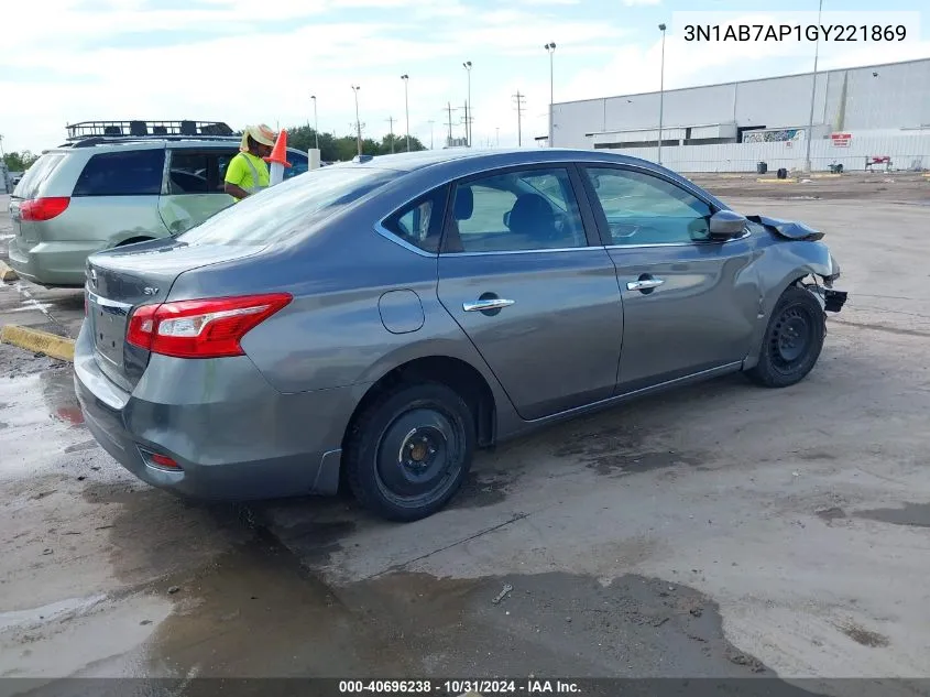 2016 Nissan Sentra Sv VIN: 3N1AB7AP1GY221869 Lot: 40696238