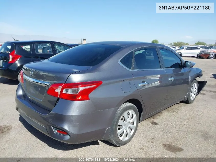 3N1AB7AP5GY221180 2016 Nissan Sentra S