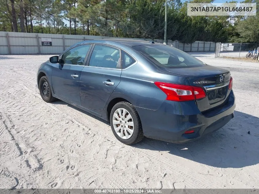 3N1AB7AP1GL668487 2016 Nissan Sentra Sv