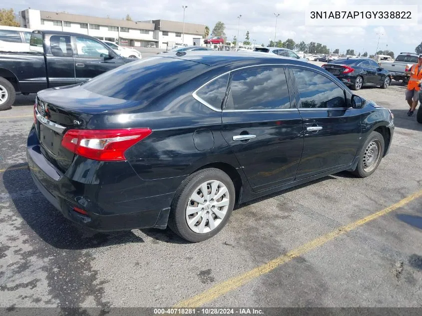 2016 Nissan Sentra Sv VIN: 3N1AB7AP1GY338822 Lot: 40718281