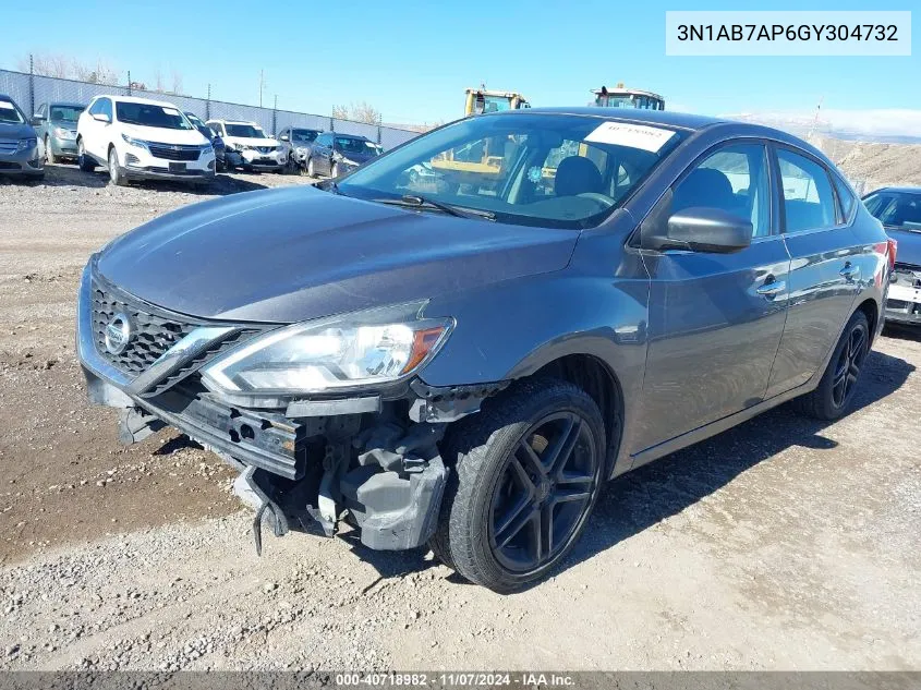 2016 Nissan Sentra Fe+ S/S/Sl/Sr/Sv VIN: 3N1AB7AP6GY304732 Lot: 40718982