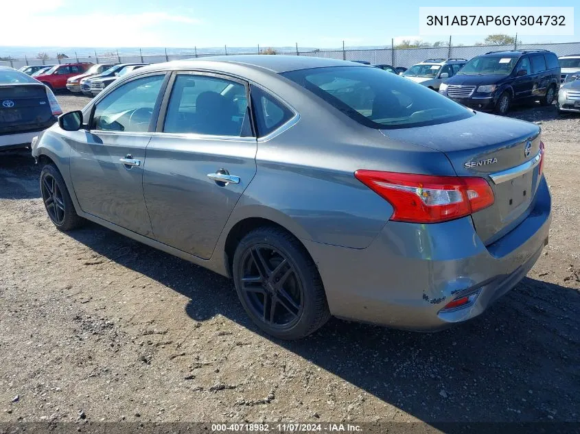 2016 Nissan Sentra Fe+ S/S/Sl/Sr/Sv VIN: 3N1AB7AP6GY304732 Lot: 40718982