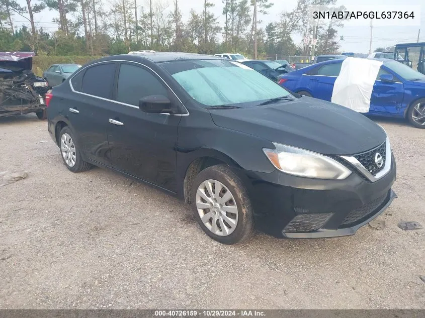 2016 Nissan Sentra Fe+ S/S/Sl/Sr/Sv VIN: 3N1AB7AP6GL637364 Lot: 40726159