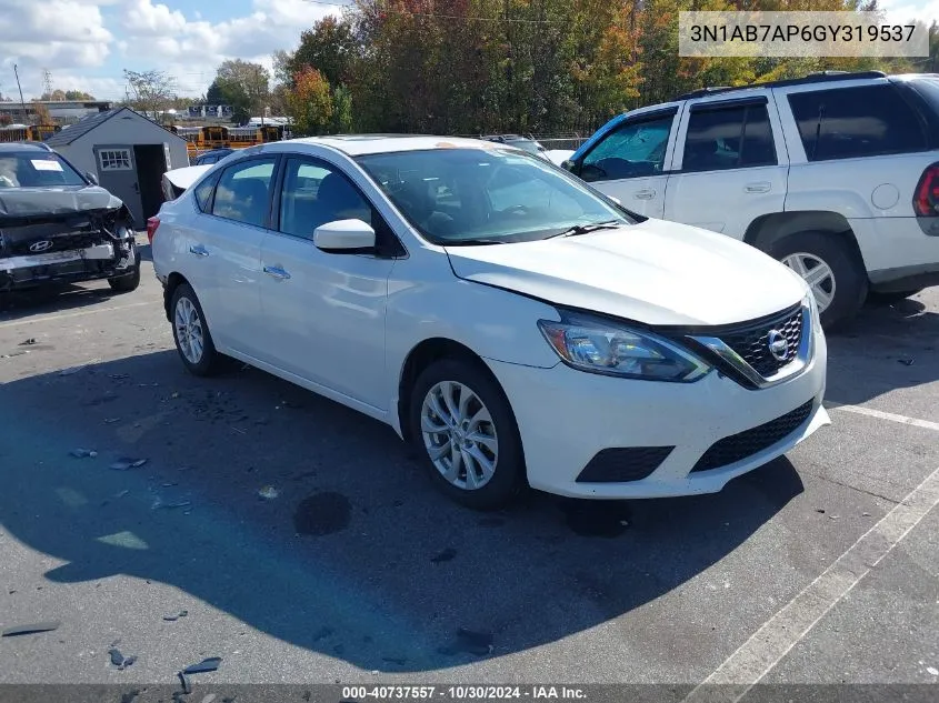 2016 Nissan Sentra Sv VIN: 3N1AB7AP6GY319537 Lot: 40737557