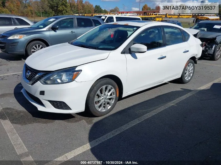 2016 Nissan Sentra Sv VIN: 3N1AB7AP6GY319537 Lot: 40737557