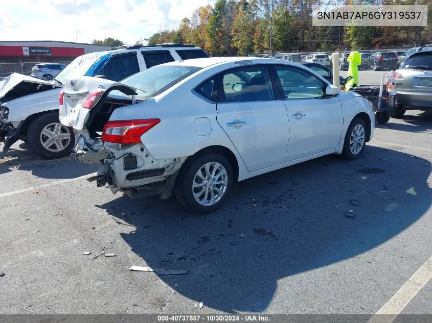 2016 Nissan Sentra Sv VIN: 3N1AB7AP6GY319537 Lot: 40737557