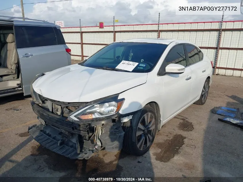 2016 Nissan Sentra Sl VIN: 3N1AB7AP0GY277172 Lot: 40738979