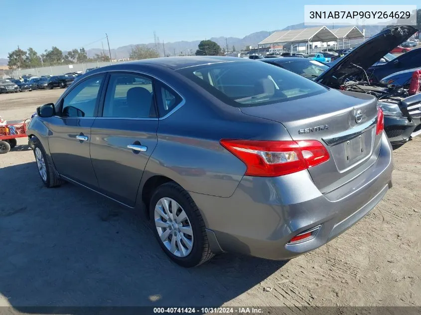 2016 Nissan Sentra S VIN: 3N1AB7AP9GY264629 Lot: 40741424