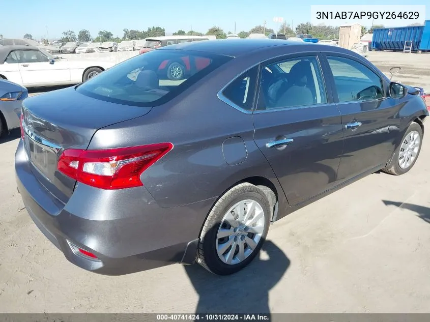 2016 Nissan Sentra S VIN: 3N1AB7AP9GY264629 Lot: 40741424