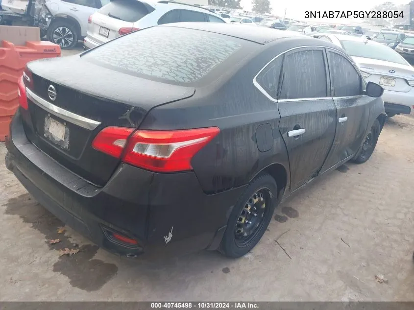 2016 Nissan Sentra S VIN: 3N1AB7AP5GY288054 Lot: 40745498