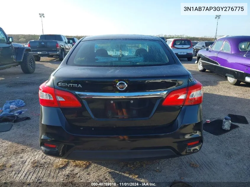 2016 Nissan Sentra Fe+ S/S/Sl/Sr/Sv VIN: 3N1AB7AP3GY276775 Lot: 40759918