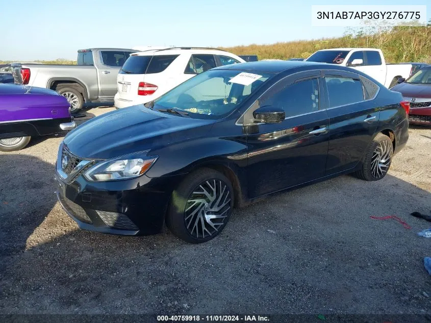 2016 Nissan Sentra Fe+ S/S/Sl/Sr/Sv VIN: 3N1AB7AP3GY276775 Lot: 40759918