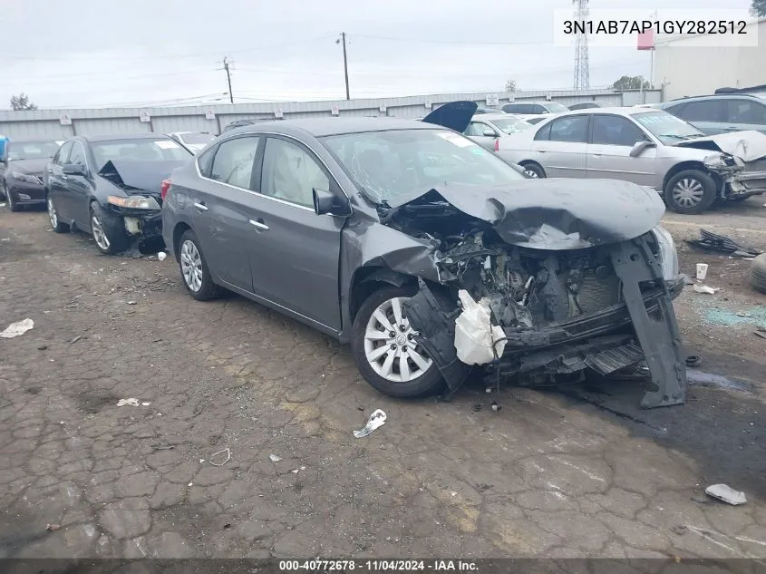 2016 Nissan Sentra Fe+ S/S/Sl/Sr/Sv VIN: 3N1AB7AP1GY282512 Lot: 40772678