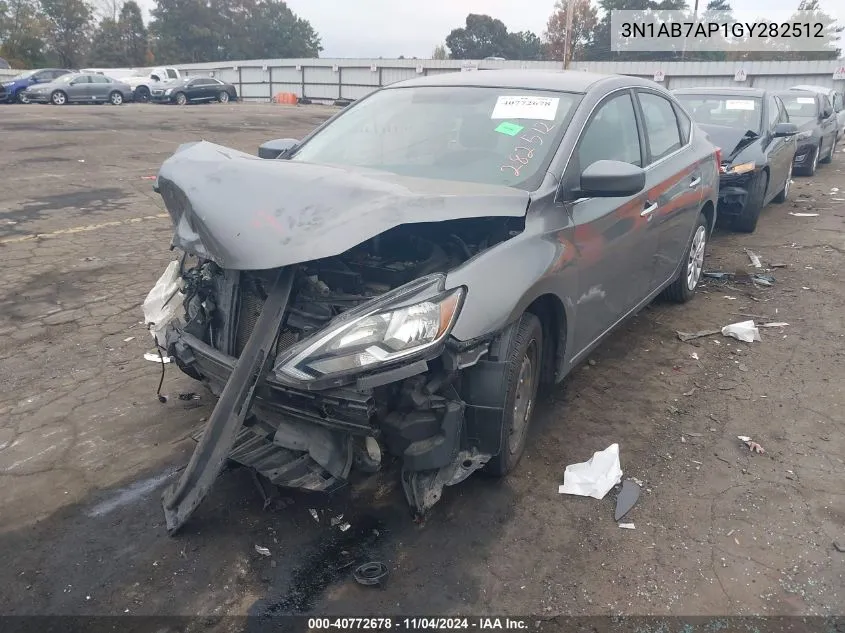 2016 Nissan Sentra Fe+ S/S/Sl/Sr/Sv VIN: 3N1AB7AP1GY282512 Lot: 40772678