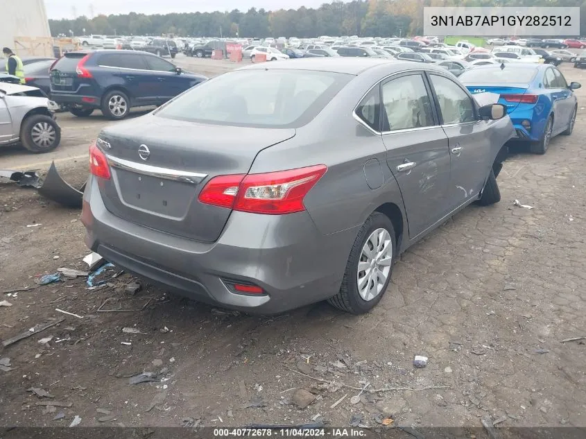 2016 Nissan Sentra Fe+ S/S/Sl/Sr/Sv VIN: 3N1AB7AP1GY282512 Lot: 40772678