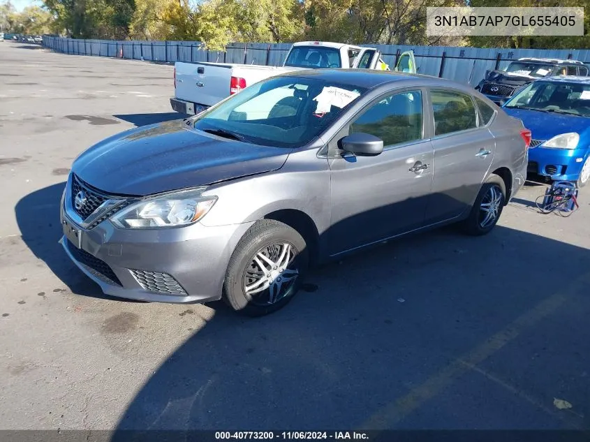 2016 Nissan Sentra Sv VIN: 3N1AB7AP7GL655405 Lot: 40773200