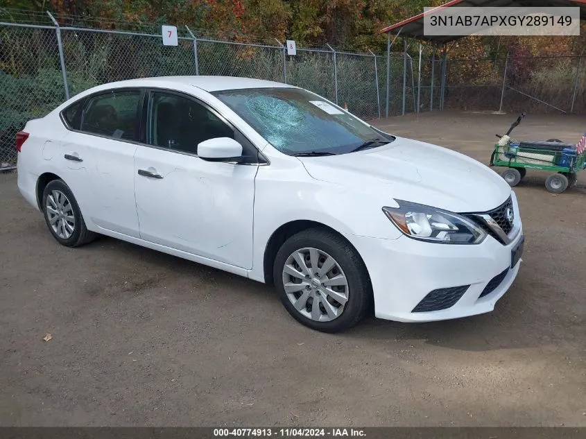 2016 Nissan Sentra Fe+ S/S/Sl/Sr/Sv VIN: 3N1AB7APXGY289149 Lot: 40774913