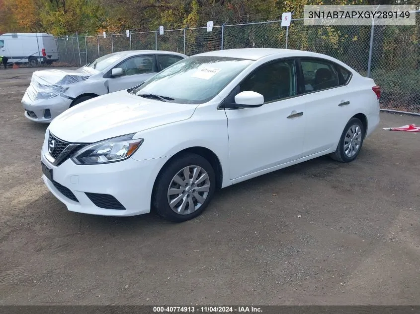 2016 Nissan Sentra Fe+ S/S/Sl/Sr/Sv VIN: 3N1AB7APXGY289149 Lot: 40774913