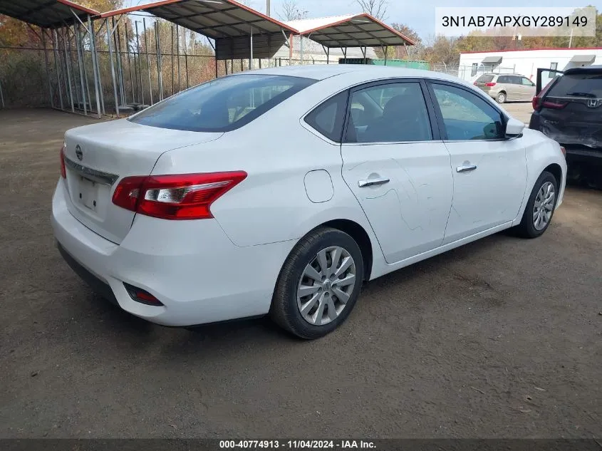 2016 Nissan Sentra Fe+ S/S/Sl/Sr/Sv VIN: 3N1AB7APXGY289149 Lot: 40774913