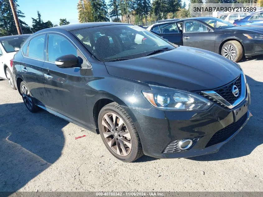 2016 Nissan Sentra Sr VIN: 3N1AB7AP3GY215989 Lot: 40780342