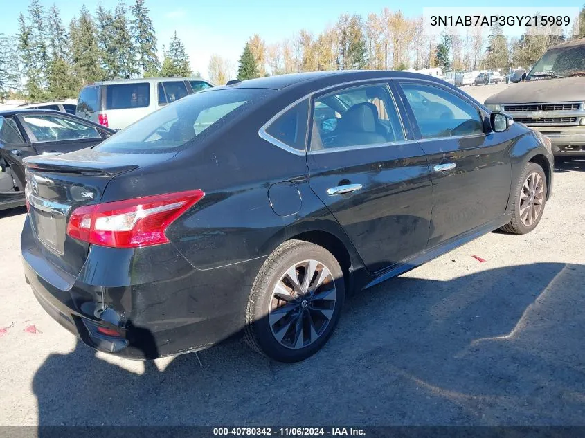 2016 Nissan Sentra Sr VIN: 3N1AB7AP3GY215989 Lot: 40780342