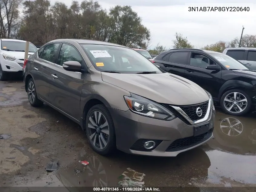 2016 Nissan Sentra Sl VIN: 3N1AB7AP8GY220640 Lot: 40781345