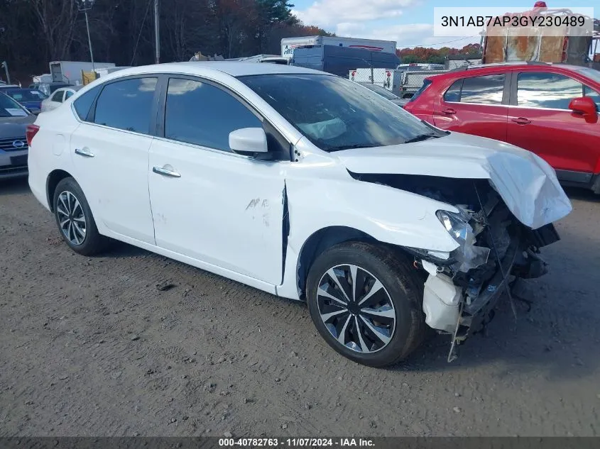 2016 Nissan Sentra Fe+ S/S/Sl/Sr/Sv VIN: 3N1AB7AP3GY230489 Lot: 40782763