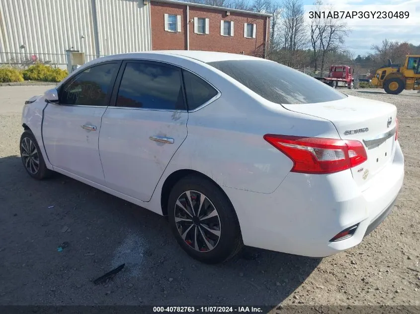 2016 Nissan Sentra Fe+ S/S/Sl/Sr/Sv VIN: 3N1AB7AP3GY230489 Lot: 40782763