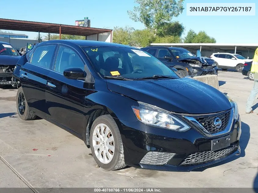 2016 Nissan Sentra S VIN: 3N1AB7AP7GY267187 Lot: 40788766