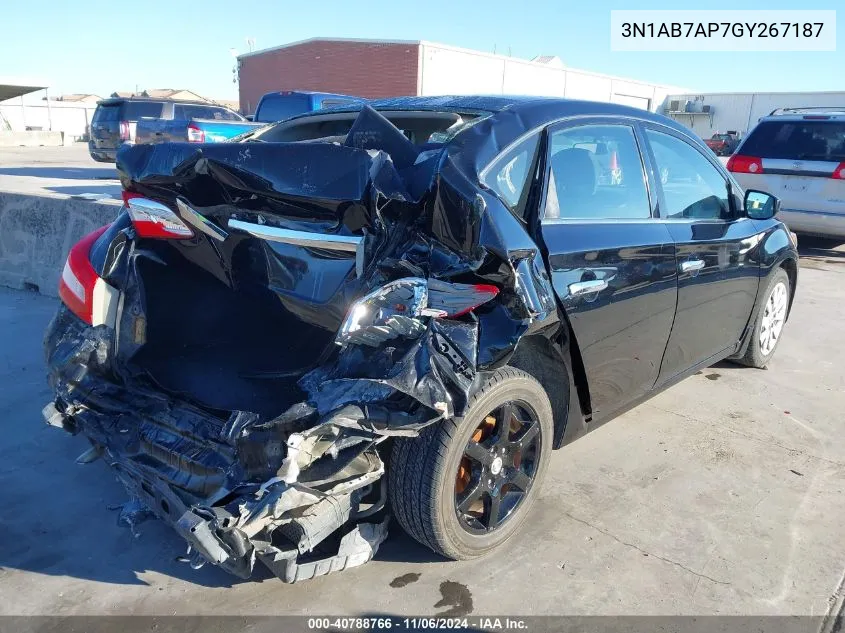 2016 Nissan Sentra S VIN: 3N1AB7AP7GY267187 Lot: 40788766