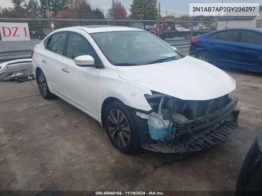 2016 Nissan Sentra Sl VIN: 3N1AB7AP2GY236297 Lot: 40840164