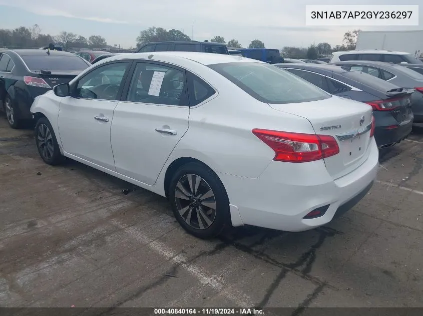 2016 Nissan Sentra Sl VIN: 3N1AB7AP2GY236297 Lot: 40840164