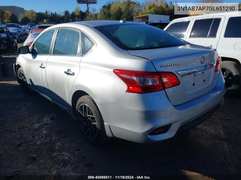 2016 Nissan Sentra Fe+ S/S/Sl/Sr/Sv VIN: 3N1AB7AP7GL651290 Lot: 40898511