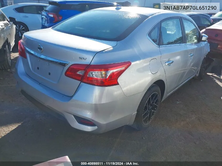 2016 Nissan Sentra Fe+ S/S/Sl/Sr/Sv VIN: 3N1AB7AP7GL651290 Lot: 40898511